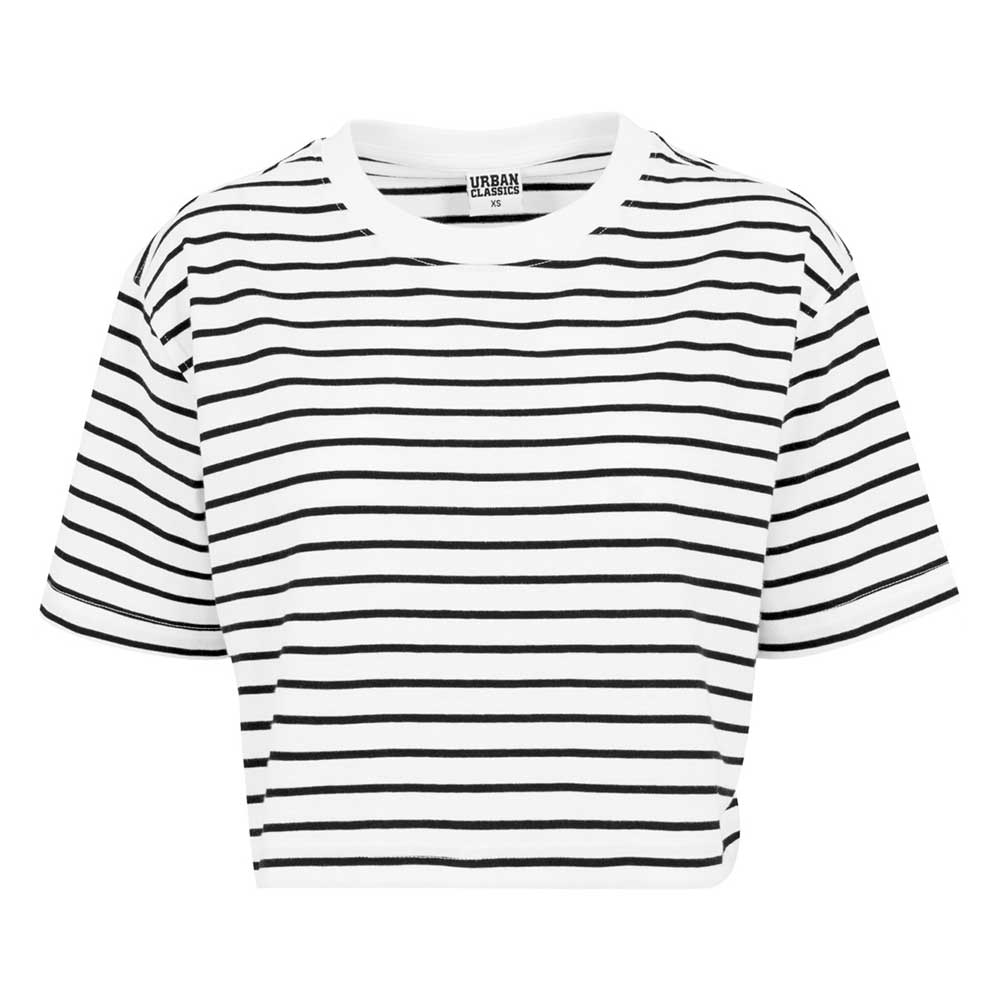 Urban Classics - Striped Oversized Crop top - Blanc/Noir